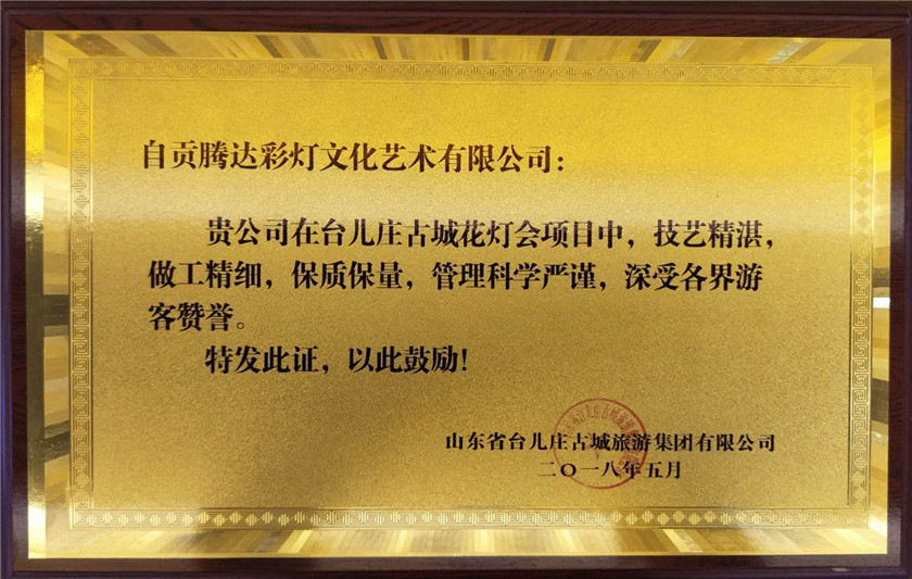 台儿庄古城花灯项目获赞誉